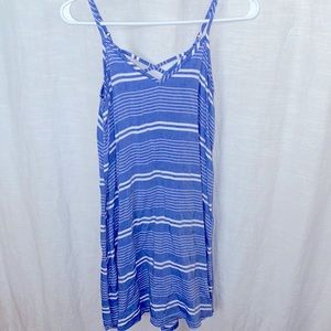 Blue with white stripes sundress